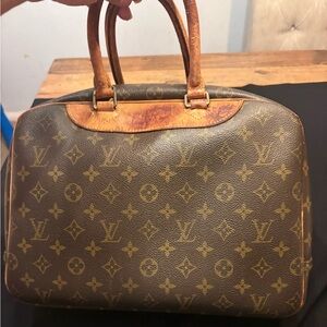 Deauville Louis Vuitton Gold and Brown Monogram Travel Bag